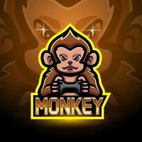 monkey esport logo mascot design vector