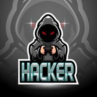 Hacker esport logo mascot design vector