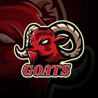 Goat mascot sport esport logo design vector