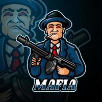 Mafia mascot sport esport logo design vector