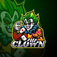 Clown esport logo mascot design vector
