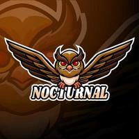 Nocturnal esport logo mascot design vector
