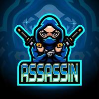 Assassin esport logo mascot design vector