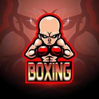 Boxing mascot sport esport logo design vector