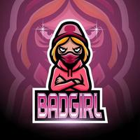 Bad girl esport logo mascot design vector