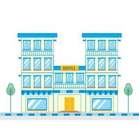 Modern Flat Commercial Hotel Building, Suitable for Diagrams, Info graphics, Illustration, Background, And Other Graphic Related Assets  Vector