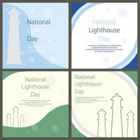 national lighthouse day vector