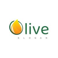 logotipo de aceite de oliva con símbolo de gota vector