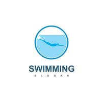 plantilla de diseño de logotipo de natación vector