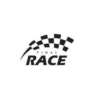 plantilla de logotipo de bandera de carrera de diseño simple, icono de bandera de carrera vector