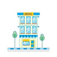 Modern Flat Commercial Hotel Building, Suitable for Diagrams, Info graphics, Illustration, Background, And Other Graphic Related Assets  Vector