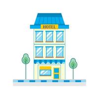 Modern Flat Commercial Hotel Building, Suitable for Diagrams, Info graphics, Illustration, Background, And Other Graphic Related Assets  Vector