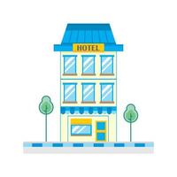 Modern Flat Commercial Hotel Building, Suitable for Diagrams, Info graphics, Illustration, Background, And Other Graphic Related Assets  Vector