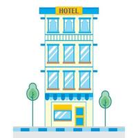 Modern Flat Commercial Hotel Building, Suitable for Diagrams, Info graphics, Illustration, Background, And Other Graphic Related Assets  Vector