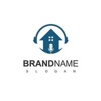 plantilla de diseño de logotipo de podcast vector
