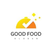 logotipo de buena comida, icono de servicio de comida de pedido de entrega vector