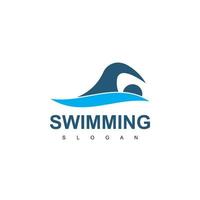 plantilla de diseño de logotipo de natación vector