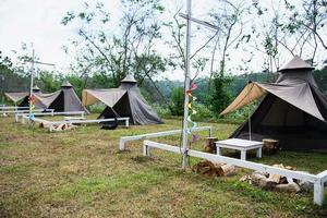 Camping site in local hilly nature area, Chiang Mai Thailand photo