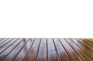 Brown wooden planks isolated over white for foreground use photo