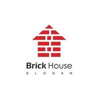 House Building, Brick Logo Design Template vector