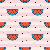 Vector seamless pattern with watermelon and speed. Stried pattern in retro style. Watermelon background.