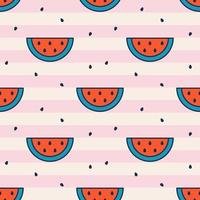 Vector seamless pattern with watermelon and speed. Stried pattern in retro style. Watermelon background.