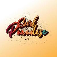 Surf Paradise Palm Beach Tropical summer Retro typography Illustration vector