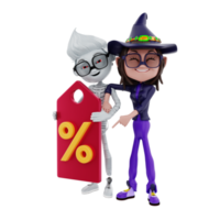 3D-weergave van halloween-personages png