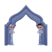 Rendering 3d dell'illustrazione del personaggio del ramadan png
