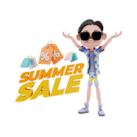 ilustración de verano 3d png