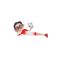 illustrazione del personaggio di calcio 3d png