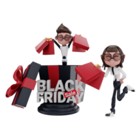 ilustración de viernes negro 3d png