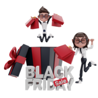 ilustración de viernes negro 3d png