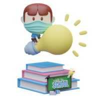 3d back to school ilustration png