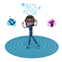 illustration de métaverse de rendu 3d png