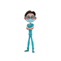 3D render nurse character illustration png