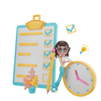 3D rendering of time management illustration png