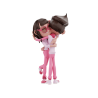 3D render ilustração de dias dos namorados png