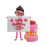 rendu 3d illustration de la saint valentin png