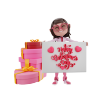 3D render ilustração de dias dos namorados png