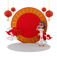 3D render Chinees Nieuwjaar illustratie png