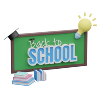 3d back to school ilustration png