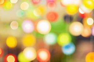 Blurred bokeh of colorful light for background use photo