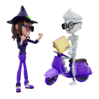 3d rendering of halloween characters png