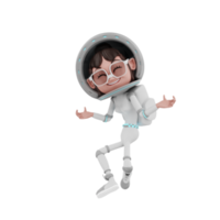 renderização 3D da ilustração de personagem de astronauta png