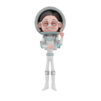 3d rendering of astronaut character illustration png