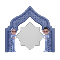 3D-rendering av ramadan karaktär illustration png