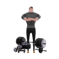 3d  gym athlete illustration png