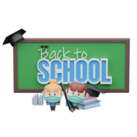 3d back to school ilustration png