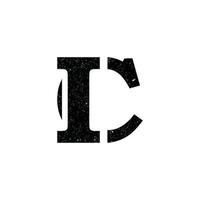 abstract initial letter IC logo in black color isolated in white background applied for travel and hotel company logo also suitable for the brands or companies that have initial name CI vector